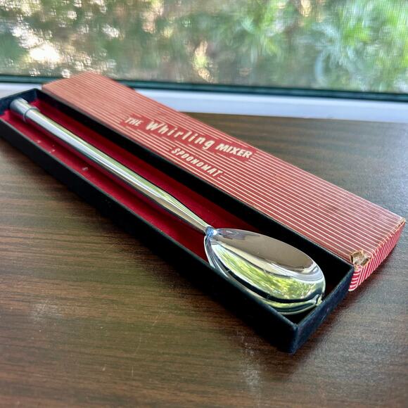 Vintage Whirling Mixer “Spoonomatic” in Box – Spinning Bar Spoon Cocktails - Picture 1 of 8